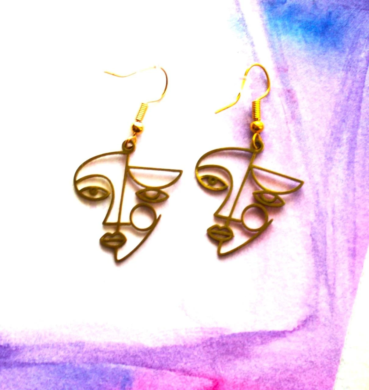 Boucles dorées visage femme Picasso neuves création